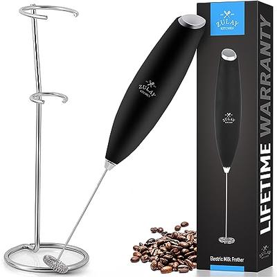 Zulay Powerful Black Milk Frother for Coffee with Upgraded