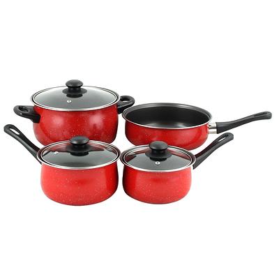 Gibson Home Hestonville 7 Piece Aluminum Nonstick Cookware Set in Grey with Bakelite Handles