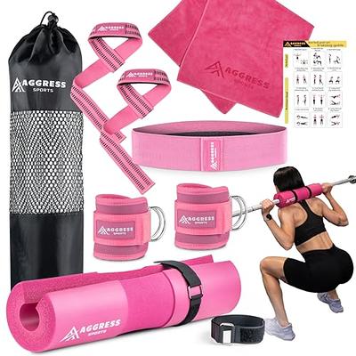 Premium Barbell Pad Set for Hip Thrusts - Squat Pad for Barbell Lunges,  Bench Press, with 2 Gym Ankle Straps, Hip Resistance Bands – Gym  Accessories