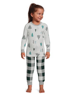 Jolly Jammies Baby and Toddler Unisex Holiday Green Plaid Matching