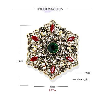 Rhinestone Baroque Flower Brooch Pin for Women Girls Fashion Red Green  Crystal Big Snowflake Brooch Lapel Pins Elegant Pendant Dress Accessories  Jewelry Boutonniere Corsage Father's Day Gift Christmas Anniversary (Green)  - Yahoo