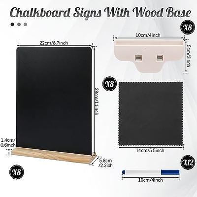 Tenceur 8 Pack 8.7 x 11 Inch Tabletop Chalkboard Signs with Wood Base  Double Sided Small