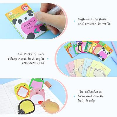 Cute Sticky Notes, 6 Pack Cartoon Self-Stick Notes Cute Animal Memo Pads  Cute Po