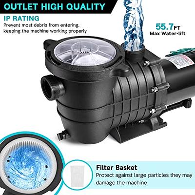 VIVOHOME 2.0 HP 6800 GPH Powerful Self Primming Dual Voltage In/Above Ground Swimming Pool Pump with Strainer Basket