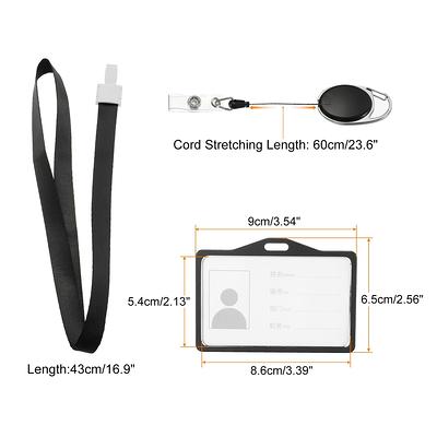 ID Badge Holder Horizontal Aluminum with Lanyard and Retractable Reel -  Yahoo Shopping
