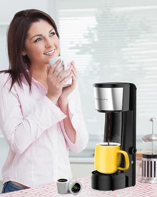 Vimukun Single Serve Coffee Maker Compatible with K-Cup Pods and Coffee  Grounds, Travel Mug Friendly Single Cup Coffee Maker, 6 to 14oz Reservoir,  Tall Size KCM010A (Black) - Yahoo Shopping