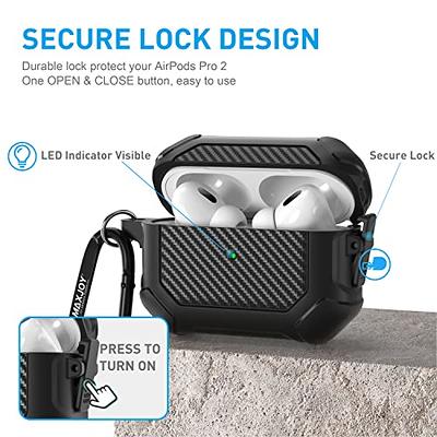 Maxjoy for AirPods Pro 2 Case, Unique Hard Protective Shockproof Airpod Pro  2nd Generation Cover with Keychain Compatible with Apple AirPods Pro 2022