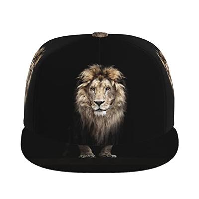FRUEL Mens Hats Snapback Lion Black Snapback Hats for Men Hats Snapback  Lion Fashionable Low Profile Hat