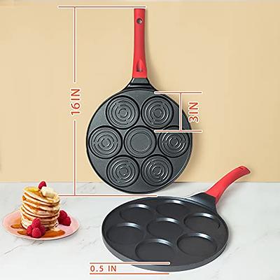  Clockitchen 7-Mold Pancake Pan Nonstick Breakfast