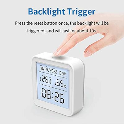 WiFi Thermometer Hygrometer: Digital Indoor Temperature Humidity Monitor  with App Notification Alert, Free Data Storage Export, Backlit LCD Screen