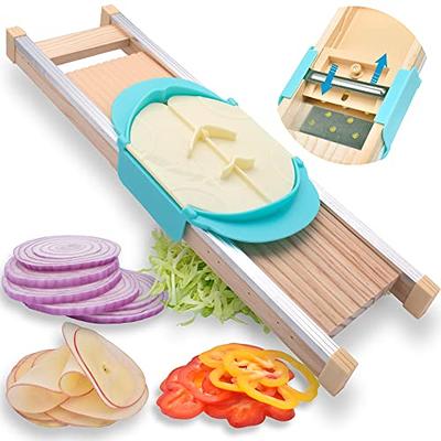 Mandoline Food Slicer for Kitchen,Adjustable Vegetable Slicer for Potato,Tomato  and Onion, Commercial Potato Slicer,Wooden Cabbage Shredder Potato Chip  Vegetable Chopper - Yahoo Shopping