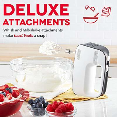 Rise By Dash Compact Hand Mixer Electric for Whipping + Mixing with Cord  Storage, 5 Speed - Black 