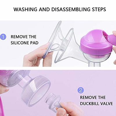 Durceler Manual Breast Pump, Silicone Hand Pump for Breastfeeding, Small  Portable Manual Breast Milk Catcher, Baby Feeding Pumps & Accessories,  White