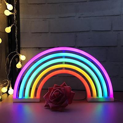 QiaoFei Cute Rainbow Light Signs for Kids Gift's Gift LED Rainbow Neon  Signs Rainbow Lamp for Wall Decor Bedroom Decorations Home Accessories  Party Holiday Battery or USB Operated Table Night Lights 