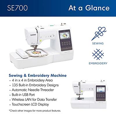 Brother SE700 Sewing and Embroidery Machine, Wireless LAN Connected, 135  Built-in Designs, 103 Built-in Stitches, Computerized, 4 x 4 Hoop Area,  3.7 Touchscreen Display, 8 Included Feet - Yahoo Shopping