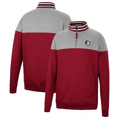 Men's Antigua Heather Gray/Black San Francisco 49ers Victory Colorblock Quarter-Zip Pullover Top Size: 3XL