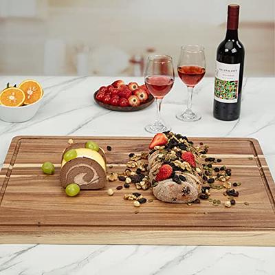 Bamboo Cutting Board, 17 x 11.8 Inch Kitchen Chopping Board for Meat,  Vegetables, Fruits, Bread, Cheese with Juice Groove 