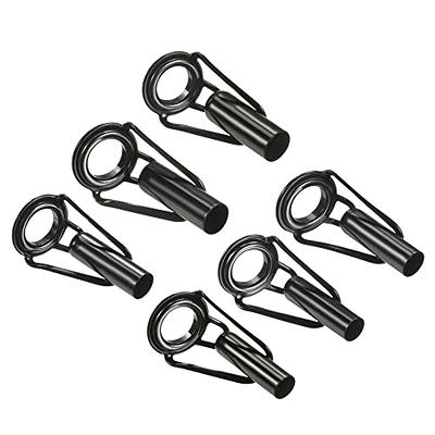 6-10mm Fishing Rod Tip Repair Kit, 6pcs Stainless Steel Ring Guide, Black