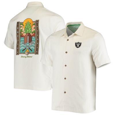 Men's Tommy Bahama White Las Vegas Raiders Sport Tropical Tailgate Silk  Button-Up Shirt - Yahoo Shopping