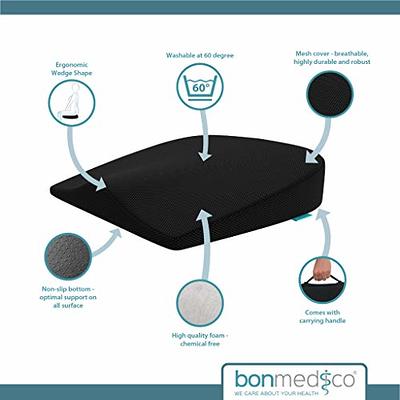 Bonmedico Back Support Pillow-Posture and Lumbar Support-Ergonomic, Memory  Foam-Black