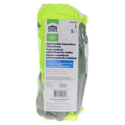 Project Source Large Polyester Construction Gloves, (1-Pair) in