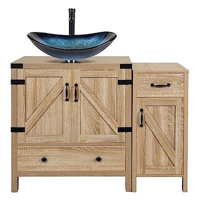 LUMISOL 21.6 Small Bathroom Vanity with Sink, Modern Bathroom Vanity Set  with Left Storage Cabinet, Solid Wood Bathroom Cabinet with Ceramic Vessel  Sink, No Back Panel - Yahoo Shopping