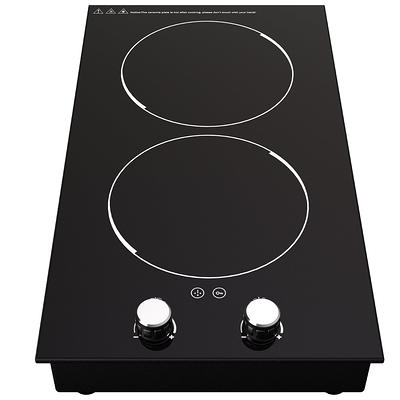 Karinear Electric Cooktop 110V, 12'' Stainless Steel Built-in and Countertop  Electric Stove top 2 Burners with Knob Control, 16 Power Levels,Over-Heat  Protection, Electric Ceramic Cooktop with Plug in - Yahoo Shopping