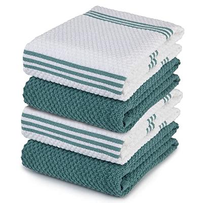 Kitchen Towels Dish Towels 100% Cotton, Set of 4, Gray and White Hand  Towels, Tea Towels, Reusable and Absorbent Cleaning Cloths, Oeko-Tex  Cotton, 28