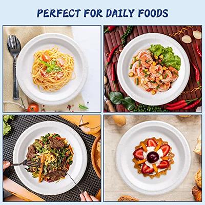 JOLLY CHEF Disposable Paper Plates 10 inch 140 Count, Soak Proof & Cut  Proof, Heavy Duty White Plate for Everyday Use