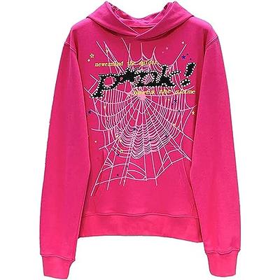 JINZIYINZI Spider Hoodie for Women Man Hip Hop Loose Sweatshirt Sport  Tracksuits Pants Y2K Long Sleeve Pullover Hoodies A Pink - Yahoo Shopping