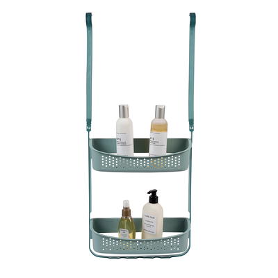 Bath Bliss 2 Shelf Hanging PE Coated Shower Caddy, White 