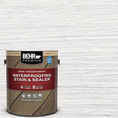 BEHR PREMIUM 1 gal. #ST-210 Ultra Pure White Semi-Transparent Waterproofing  Exterior Wood Stain and Sealer - Yahoo Shopping