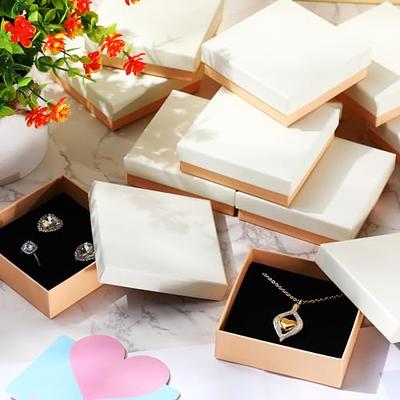 Jewelry Gift Box Small Empty Gift Boxes Jewelry Boxes Packaging Bulk Gift  Wrap Boxes Cardboard Jewelry Boxes with Bow for Ring Necklaces Earring