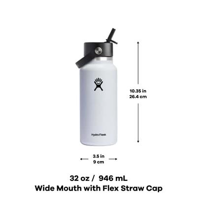 Hydro Flask 32 oz Wide Mouth Bottle with Flex Straw Cap - Black