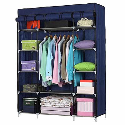 Royard Oaktree Portable Closet Wardrobe for Bedroom Simple Clothes Storage  Organizer with Non-Woven Fabric Cover Portable Wardrobe Storage Rack with  13 Storage Shelves and 2 Hanging Rods - Yahoo Shopping