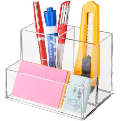 Flytreal 360 Rotating Desk Organizer Pen Holder, Plastic Pencil Stationary  Makeup Brush Drink Mix Packets Organizer, 6 Compartments Spinning Pen Caddy