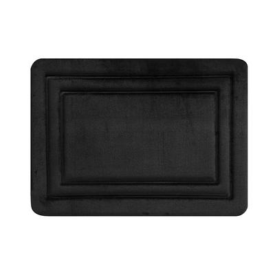 Lavish Home 2 Piece Memory Foam Bath Mat Set - Black