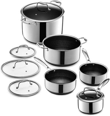 Duxtop Professional Stainless Steel Pots and Pans Set, 18-Piece Induction  Cookware Set, Saucepan with Pour Spout and Strainer Lid, Impact-Bonded  Technology - Yahoo Shopping