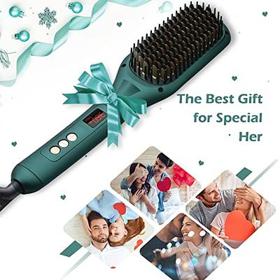 Hair Straightener Brush - Fast Heating Ionic Hair Straightener Comb with 16  Temp Settings, Anti-Scald & Auto-Off Function for Home Salon Help You