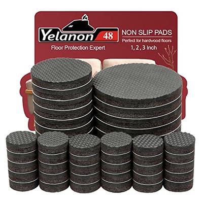 Yelanon Non Slip Furniture Pads -52 pcs(1+2+2) Furniture Grippers Hardwood Floors, Non Skid Furniture Legs,Self Adhesive Rubber Furniture Feet,Anti
