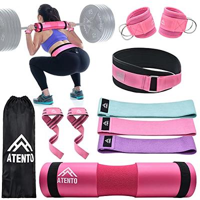 Fulynmen 8Pcs Barbell Pad Set, Hip Thrust Pad, Squat Pad, Gym Accessories  Essentials Women Equipment With Barbell Pad for Hip Thrust, 2 Ankle Straps  for Cable Machines,Resistance Bands for Working Out 