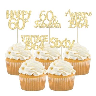 Happy 60th Birthday, 60 Years Loved Blessed, 60 & Fabulous Cake Topper, 60  Topper, 60th Birthday Cake, 60 Birthday, Glitter Sixty, Gold 60 - Etsy