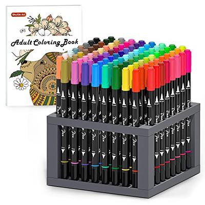 Dual Tip Art Marker Pens Fine Point Bullet Journal Pens & Colored Brush Markers for Kid Adult