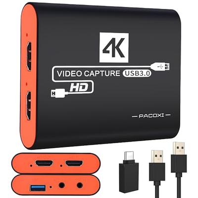 Video Capture Card, HDMI to USB 3.0 Capture Card, Analog Video Capture  Dongle Device, Full HD 1080p 60FPS Live Streaming and Recording for Switch  PS5