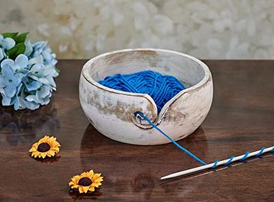 Yarn Bowl Wooden, Large Handmade Yarn Holder for Crocheting