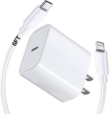 Chargeur Ultra Rapide Compatible avec iPhone 13,12, 11, XR, X, XS, XS Max,  SE 2020, 8 Plus, 8 - Double Port 20 W avec Cable USB-C