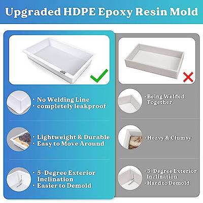 LET'S RESIN Large Resin Molds Silicone, 18 X 10 Inch HDPE Resin Table Molds  No Seal Rectangle Form, Thick Big Silicone Molds for Epoxy Resin, Resin  River Table, Large Resin Tray - Yahoo Shopping