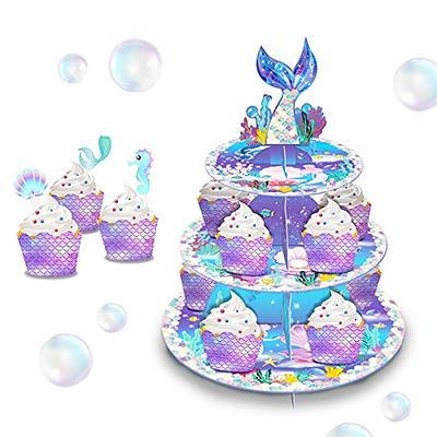 Mermaid Cupcake Stand Mermaid Theme Party Decoration 3-Tier