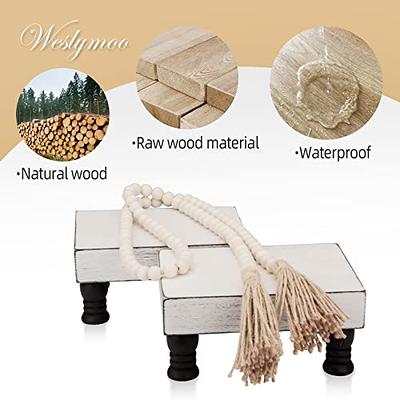  WLWNWFT 2 Pcs Wood Pedestal Soap Stand, Wood Risers