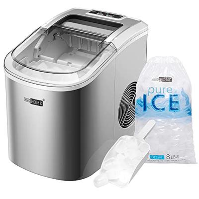 Costway Portable Compact Electric Ice Maker Machine Mini Cube 26lbs/day Sliver